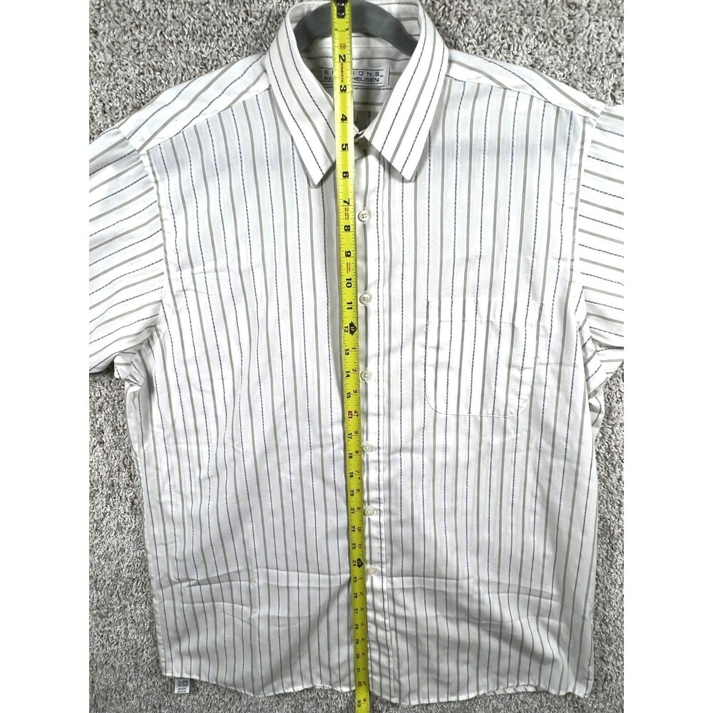 Editions by Van Heusen Shirt Mens Multicolor Striped Short Sleeve size 16 - Picture 4 of 7